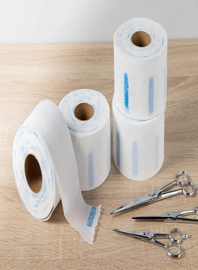 GutarGoo® 4 Pcs Neck Ruffle Roll Paper Strip Tissue for Salon Beauty Barbers, Kitchen Tissue/Paper Towels Rolls: Solid White - Image 2