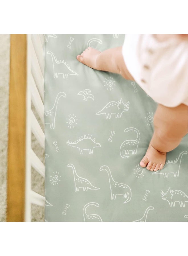 GRSSDER Stretch Ultra Soft Jersey Knit Fitted Crib Sheets Set 2 Pack - Image 5