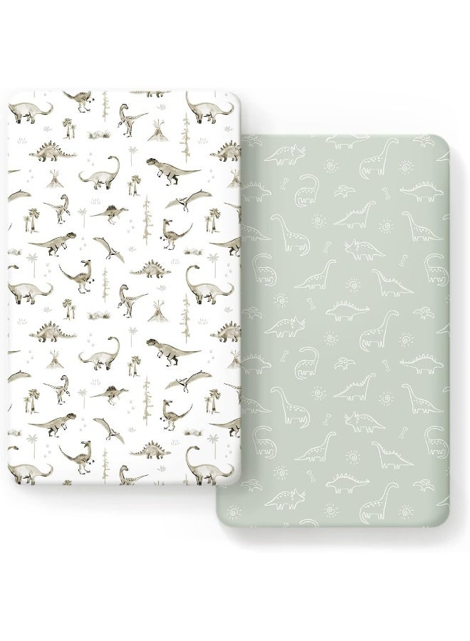 GRSSDER Stretch Ultra Soft Jersey Knit Fitted Crib Sheets Set 2 Pack - Image 1
