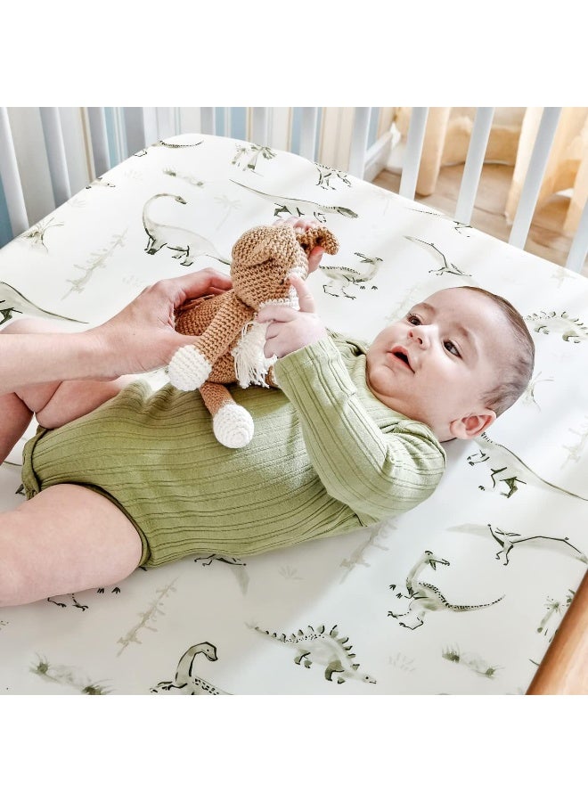 GRSSDER Stretch Ultra Soft Jersey Knit Fitted Crib Sheets Set 2 Pack - Image 3