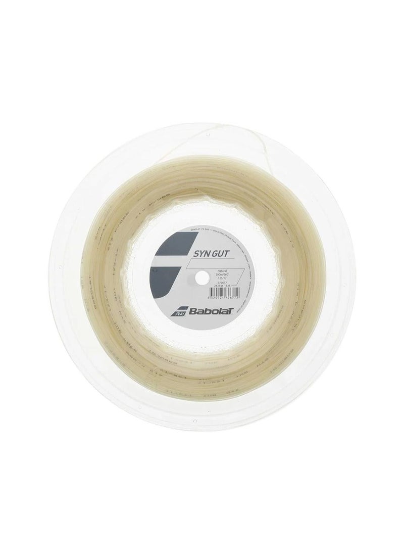 BabolaT 200M Tennis String Reel – 1.30mm Durable Synthetic Gut for Power & Control (Natural) 