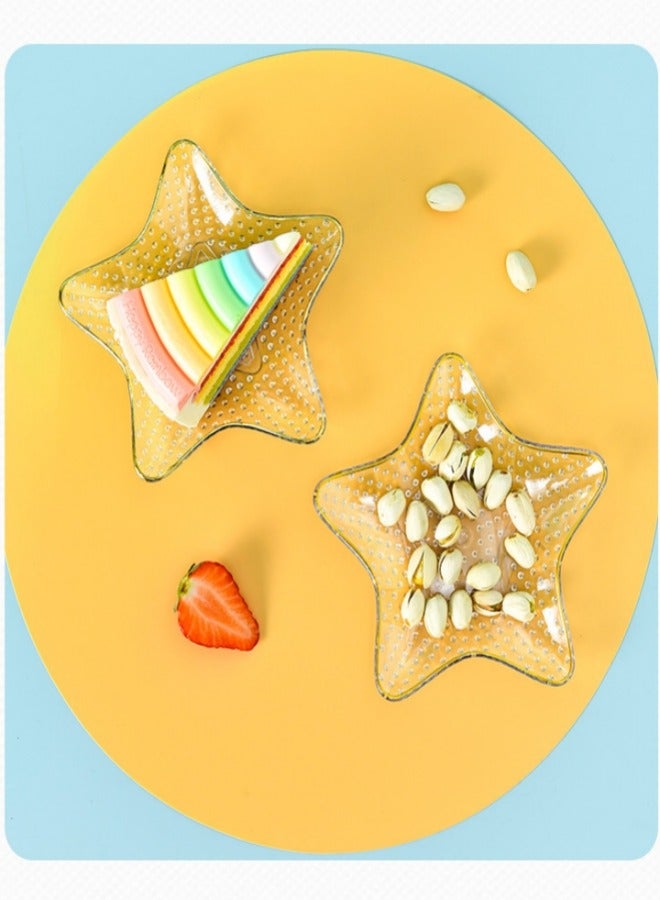 MIXDE 6 Pack Starfish Shaped Clear Plastic Plates Dessert Plates Snack Dishes With Rack 14.5*15.5*2.5cm For Home Kitchen Office - Image 2