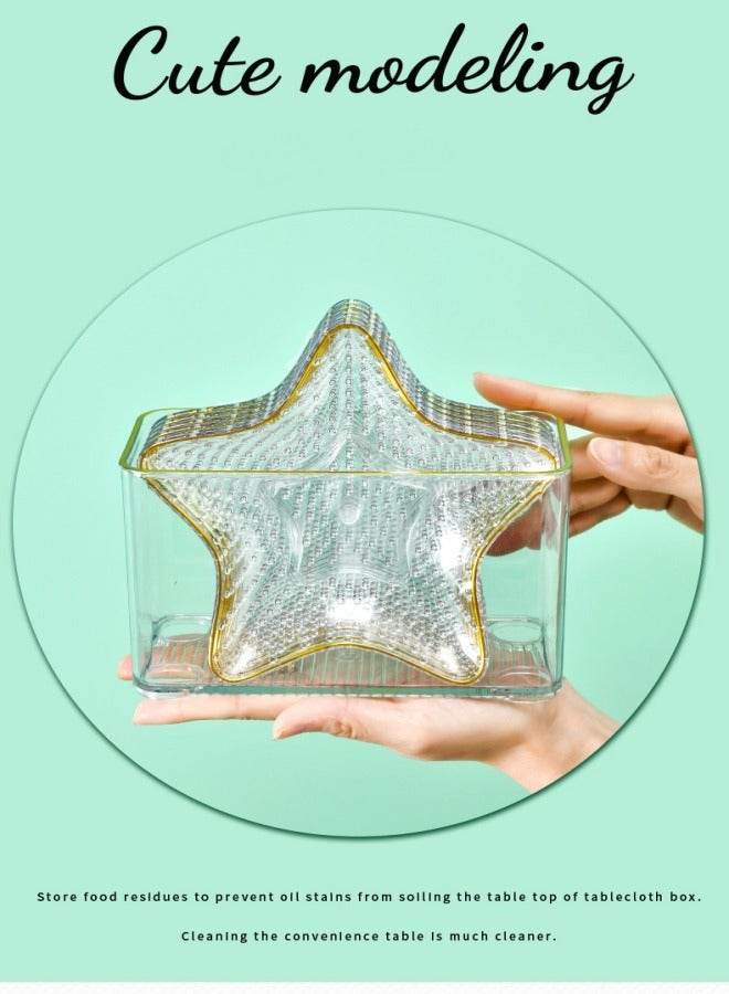 MIXDE 6 Pack Starfish Shaped Clear Plastic Plates Dessert Plates Snack Dishes With Rack 14.5*15.5*2.5cm For Home Kitchen Office - Image 4