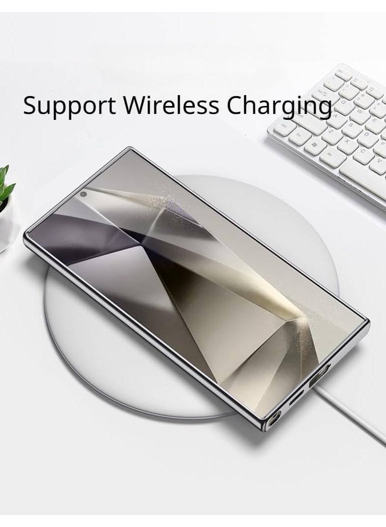 general Case Compatible with Samsung Galaxy S24 Ultra Case, Luxury Electroplated Plain Leather Soft TPU Frame Camera Protection Cover for Samsung Galaxy S24 Ultra - Image 2