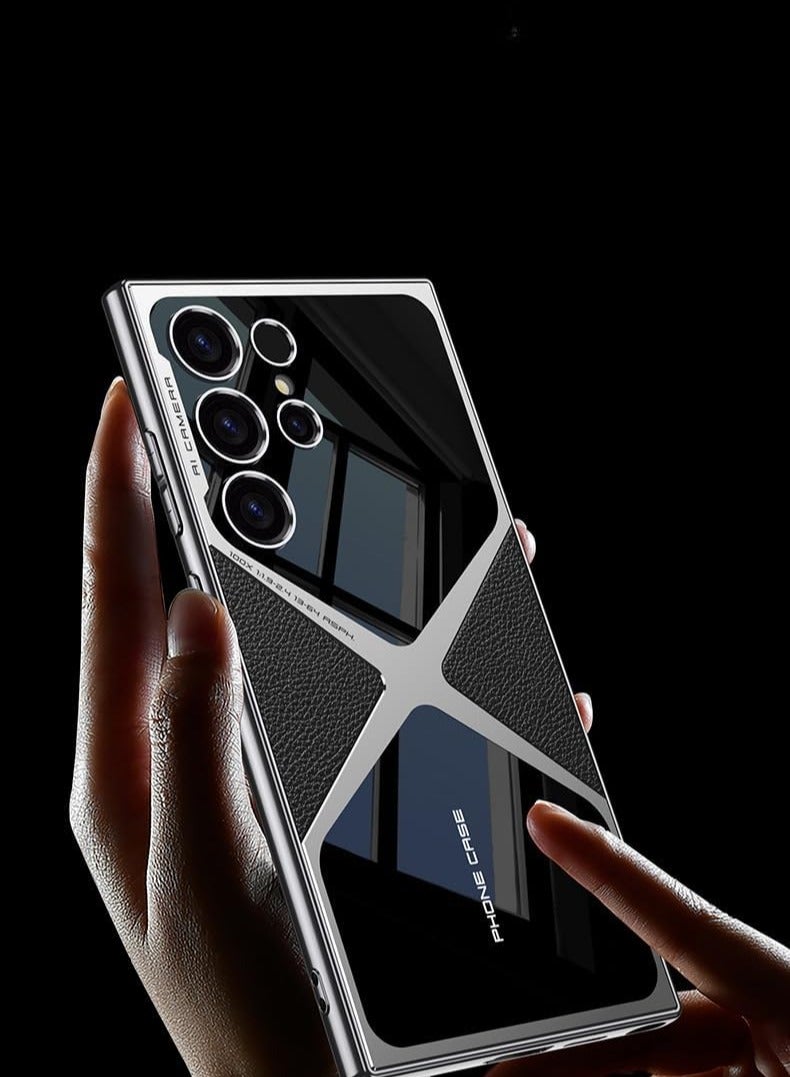 general Case Compatible with Samsung Galaxy S24 Ultra Case, Luxury Electroplated Plain Leather Soft TPU Frame Camera Protection Cover for Samsung Galaxy S24 Ultra - Image 5