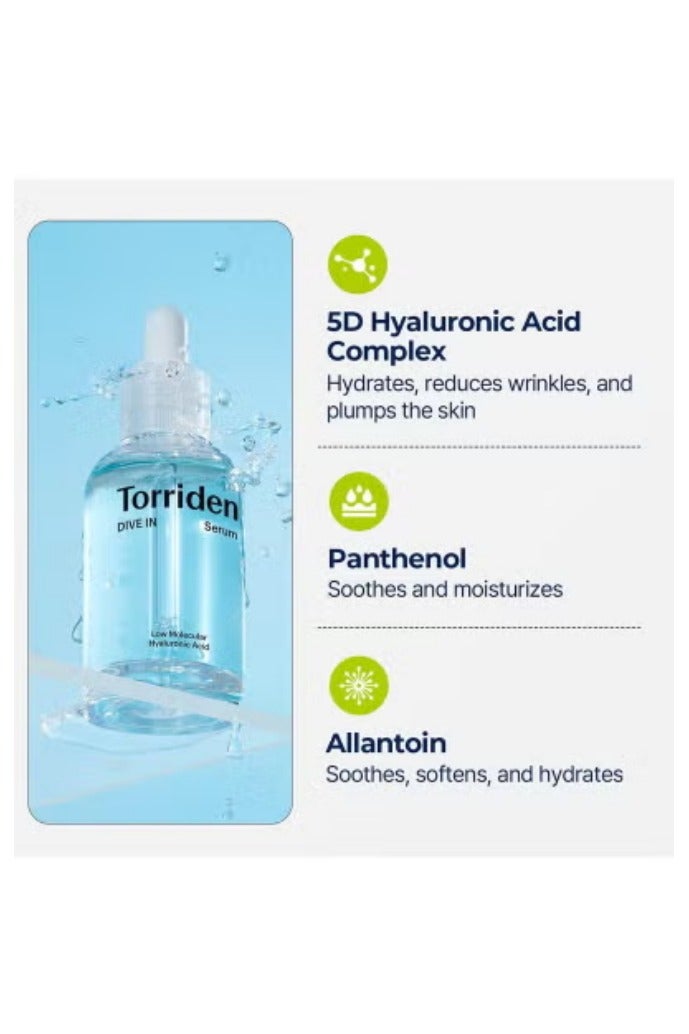 Torriden DIVE-IN Low-Molecular Hyaluronic Acid Serum, 1.69 fl oz | Fragrance-free Face Serum for Dry, Dehydrated, Oily Skin | Vegan, Clean, Cruelty-Free Korean Skin Care - Image 5