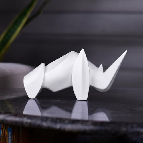 Artarium Resin Abstract Art Rhino Figurine Showpiece | Decorative Items - Home Decor | Showpiece for Tablewarer Office and Gifting (White) - Image 1