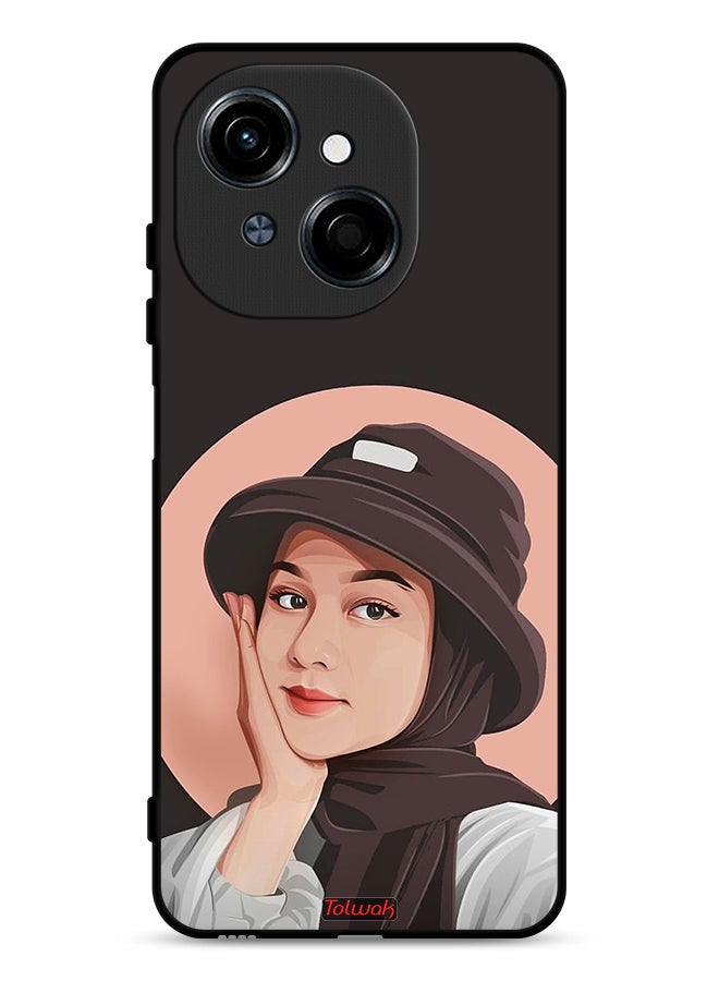 Tolwak Tecno Spark Go 1 4G Protective Case Cover Cute Hat Girl Paint Art - Image 1