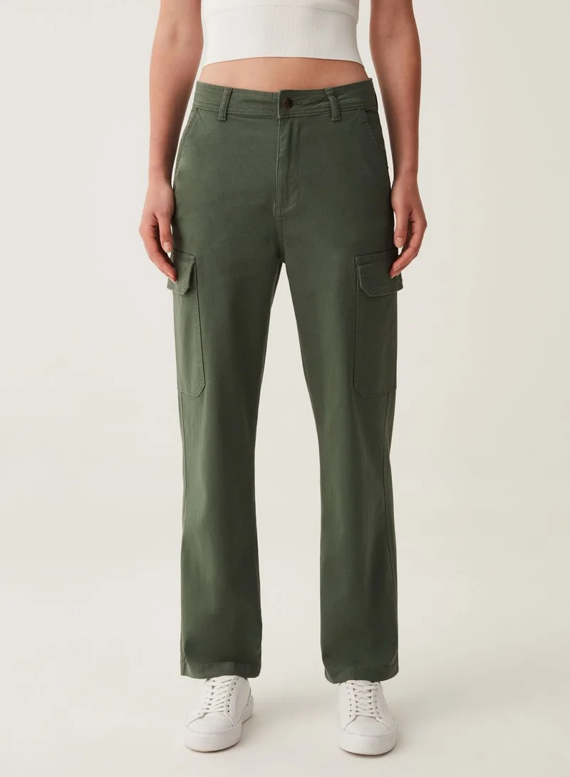 Ovs OVS Cargo Trousers In Cotton Twill