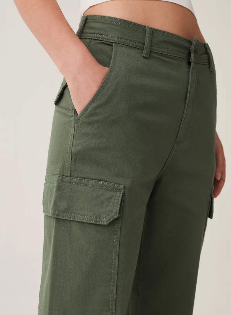 Ovs OVS Cargo Trousers In Cotton Twill