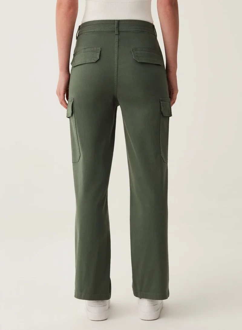 Ovs OVS Cargo Trousers In Cotton Twill