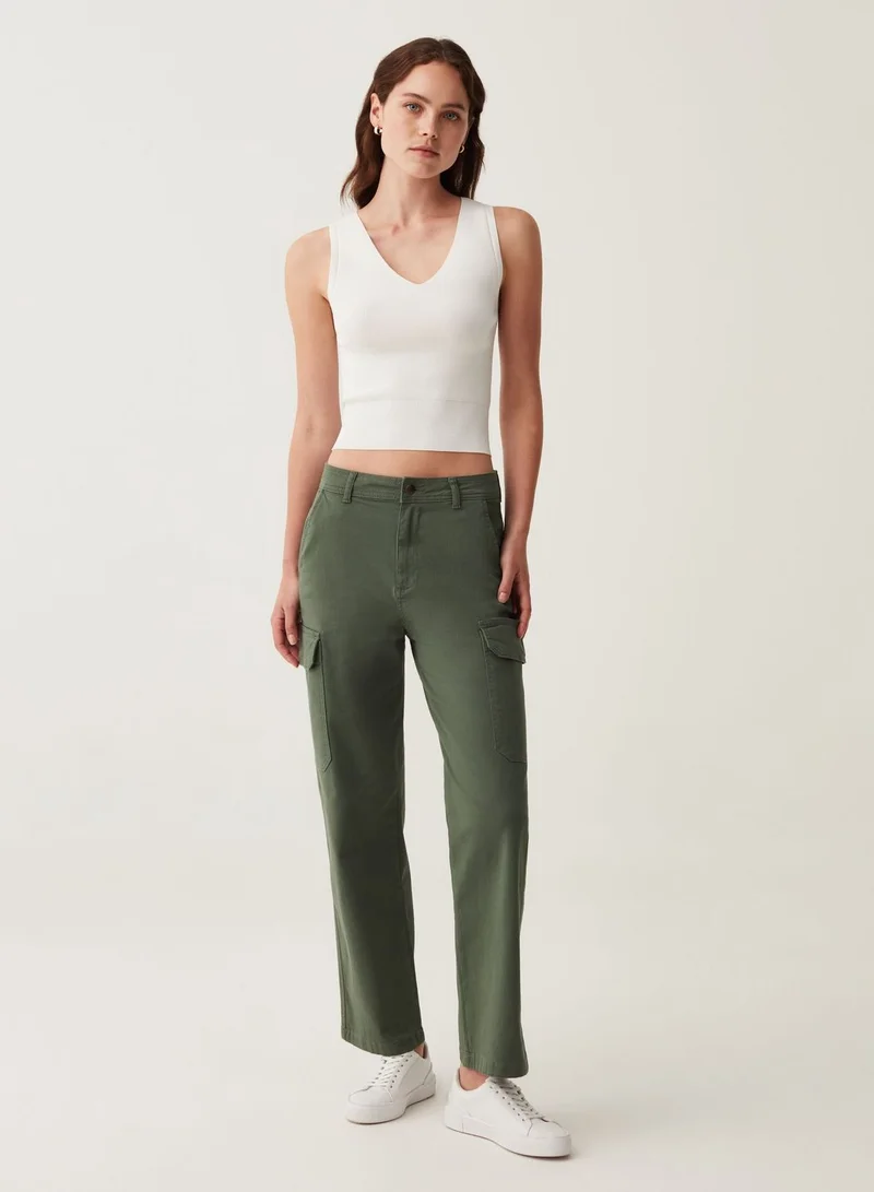 Ovs OVS Cargo Trousers In Cotton Twill