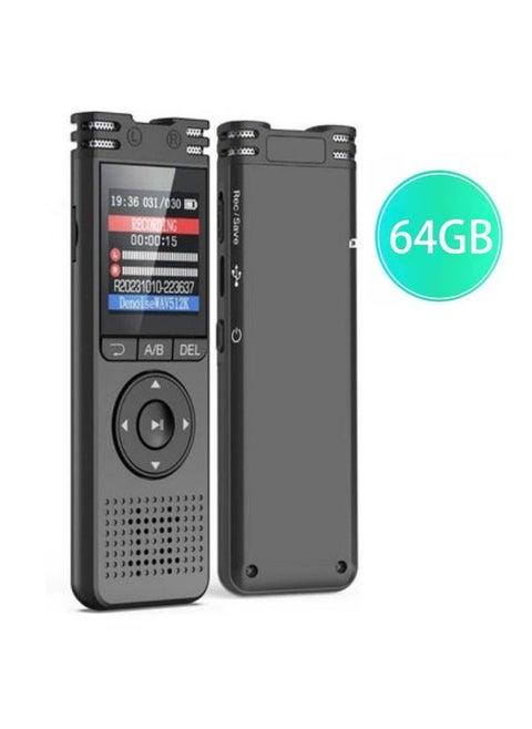 New 64GB Digital Voice Recorder With Playback Voice Activated Color Screen Sound Audio Recorder For Interview/Meeting/Class MP3