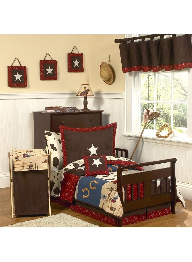 Sweet Jojo Designs Tan and Red Cowboy Foldable Fabric Storage Cube Bins Boxes Organizer Toys Kids Baby Childrens for Wild West Collection Set of 2 - Image 5