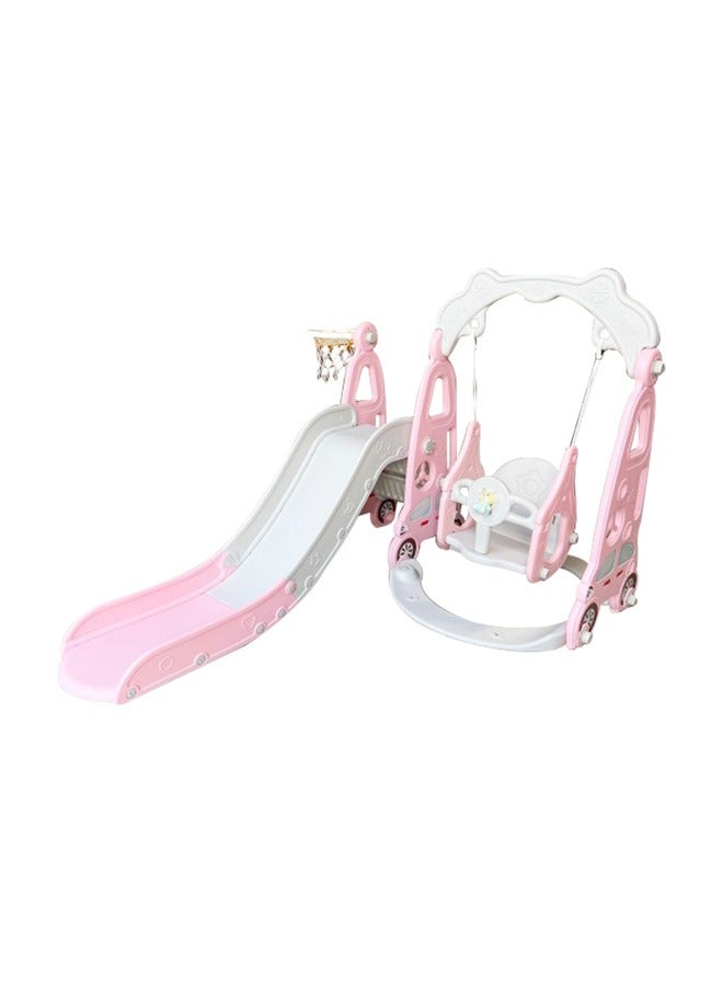 JSAITOYS Indoor Plastic Playground Baby Indoor Slide With Swing Set Playhouse Playroom Kids Slides  - Image 1