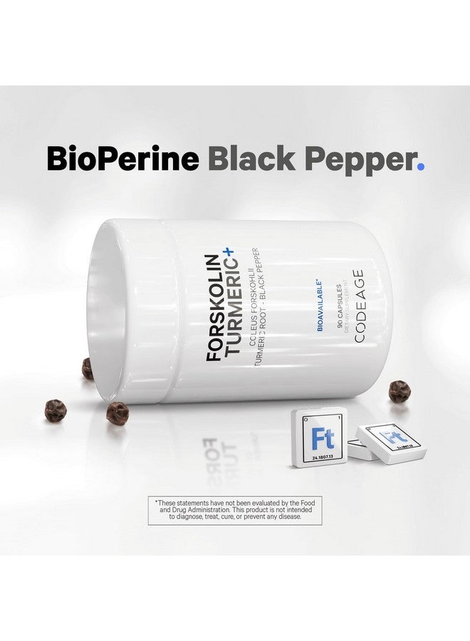Codeage Forskolin, Pure Forskolin Coleus + Organic Turmeric Root Powder, 95% Curcuminoids + Bioperine Black Pepper - 20% Standardized Coleus Forskohlii - Forskolin Supplement - Non-GMO - 90 Capsules - Image 5