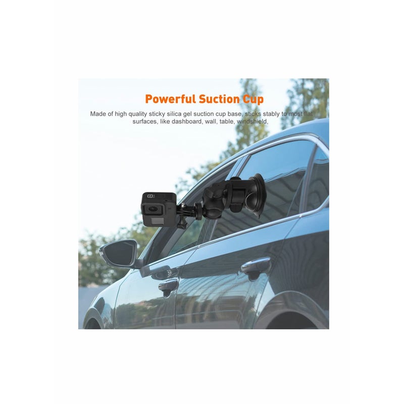 Barakah Camera Car Windshield Suction Cup Mount Compatible with for GoPro Hero 10 9 8 7 6 5 Black 4 Session Insta360 for AKASO Campark DJI OSMO Action YI Action Camera Car Dash Cameras - Image 4