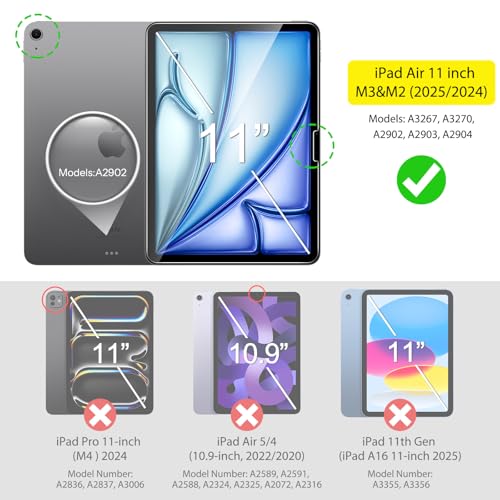 SPARIN Screen Protector for iPad Air 11 Inch M3/M2 (2025/2024, 7th/6th Generation), Auto-Alignment Frame, 9H Tempered Glass Film, Apple Pencil Compatible and Case Friendly, Ultra Clear [2 Pack] - Image 3