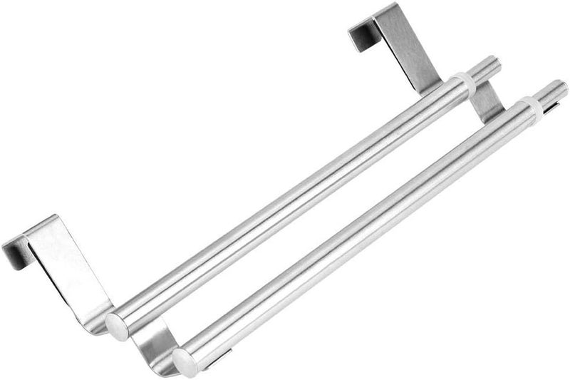 comfrt Kitchen Towel Holder, Stainless Steel Double Over Cabinet Towel Holder for Bathroom or Toilet - Image 1
