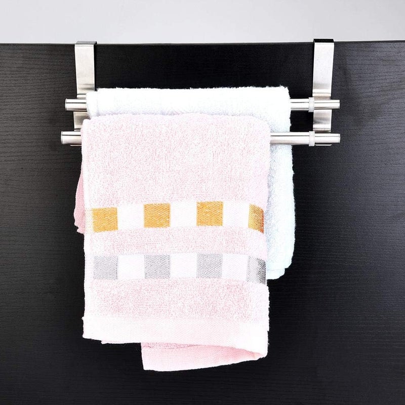 comfrt Kitchen Towel Holder, Stainless Steel Double Over Cabinet Towel Holder for Bathroom or Toilet - Image 5