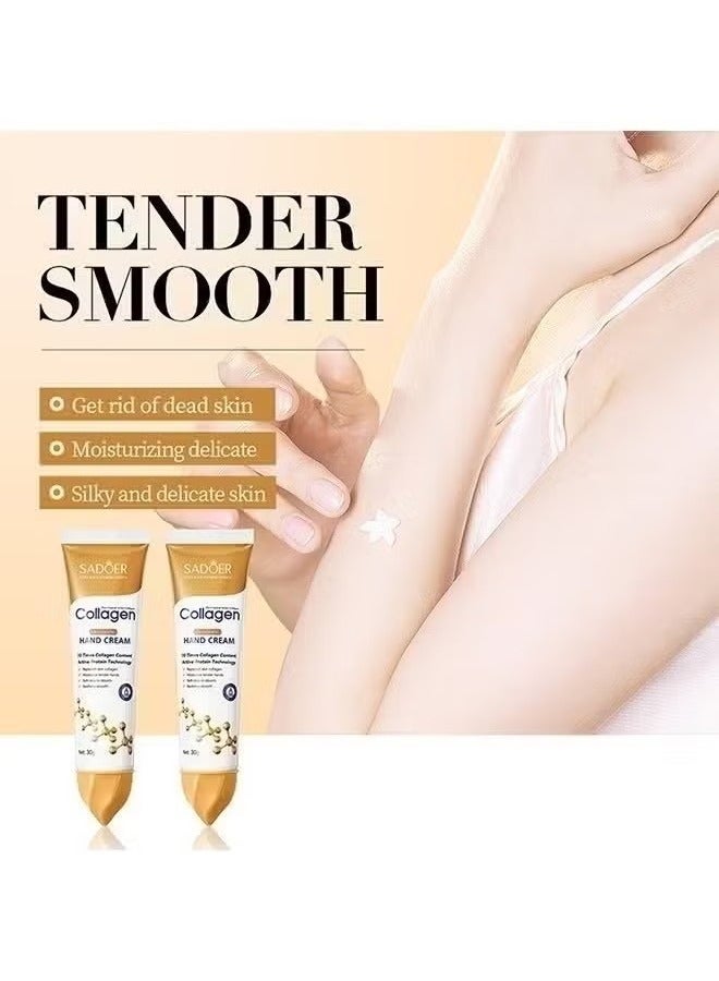 SADOER 3 Pcs Collagen Anti-Aging Face Serum Collagen Anti-Aging Firming Gel Collagen Hand Cream  - Image 2