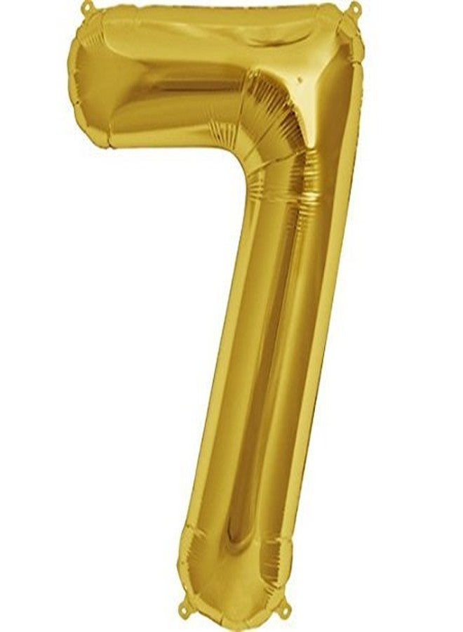 HK balloons® 16 Inch Number Seven Foil Toy Balloons (Gold)(Golden-Number-7) - Image 1