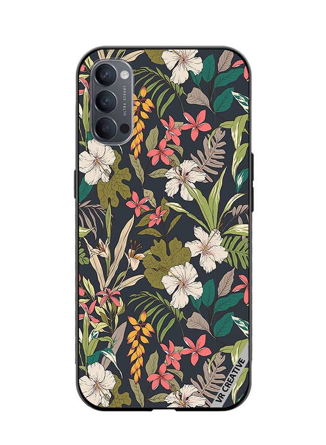 VR CREATIVE Protective Case Cover For Oppo Reno4 Pro 5G Flower Design Multicolour - Image 1
