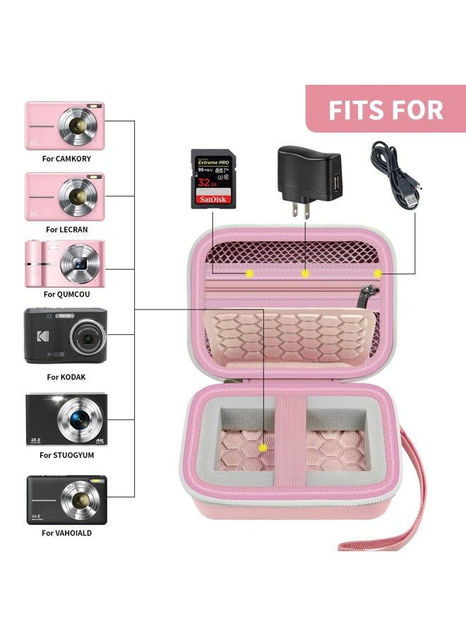Comecase Carrying & Protective Case for Digital Camera, AbergBest 21 Mega Pixels 2.7" LCD Rechargeable HD/Kodak Pixpro/Canon PowerShot ELPH 180/190 / Sony DSCW800 / DSCW830 Cameras for Travel-Pink - Image 2