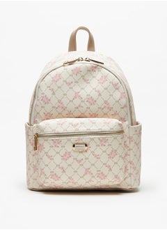 MISSY Women's Floral Print Backpack with Adjustable Shoulder Straps and Zip Closure  - Image 1
