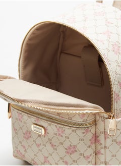 MISSY Women's Floral Print Backpack with Adjustable Shoulder Straps and Zip Closure  - Image 4