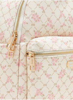MISSY Women's Floral Print Backpack with Adjustable Shoulder Straps and Zip Closure  - Image 3