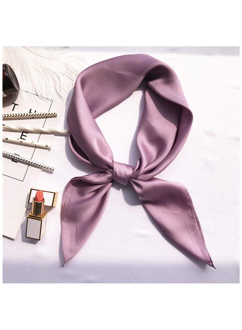 وشاح نسائي وشاح نسائي مربع الرقبة منديل وشاح ريترو بشريط من الساتان - Image 1