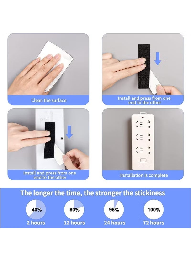 20 Pcs Hook and Loop Tape Strips, with Adhesive Sticky Back Fastener, Heavy Duty Double Side Mounting Tape Industrial Strength Interlocking Tape for Home School Office, 1.2x4 inch - Image 4