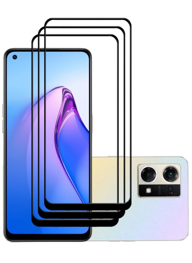 ACLIX 3 Pieces Antistatic ESD Dustproof Premium Quality High Definition Tempered Glass Screen Protector Designed For Oppo Reno8 4G - Image 1