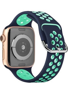 Two-Tone Silicone Band For Apple Watch Series 6/SE/5/4/3/2/1 42-44mm Green/Blue