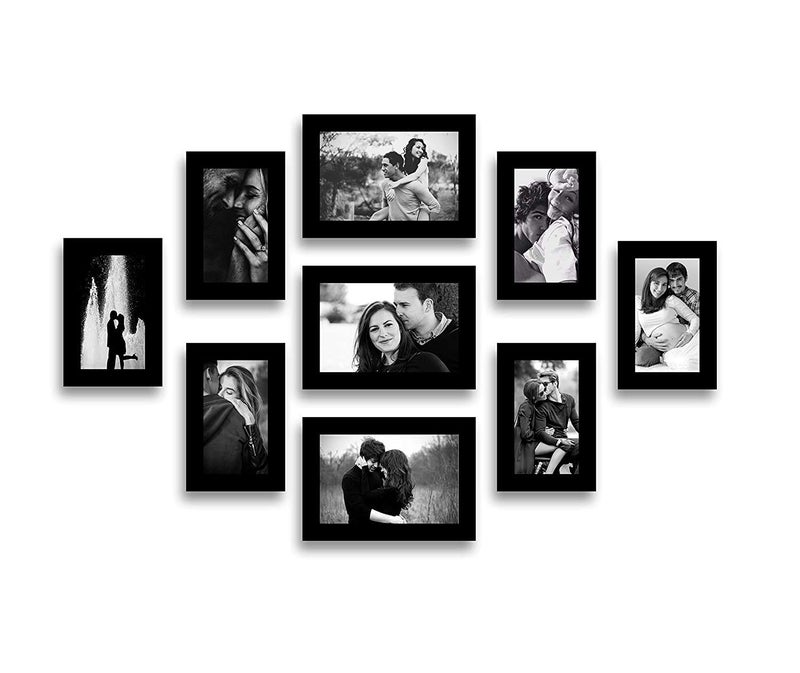 Stuthi Arts Wood MDF Photo Frame With Glass (Black,9 Photos) Wall Mount, Rectangular, 5 x 7 inches (3 pieces), 4 x 6 inches(6 pieces) - Image 5