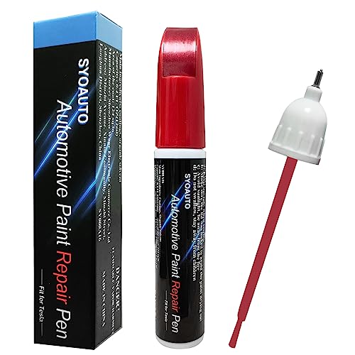 SYOAUTO Multicoat Red PPMR Touch Up Paint for Tesla Model Y 3 X S Car Touch Up Paint Pen 04 oz Automotive Scratch Repair Pen Brush and Tip 2 in 1 Pen Multicoat Red PPMR - Image 1