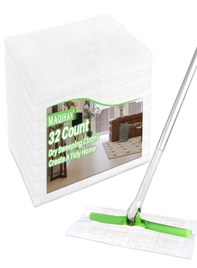 MAQIHAN Dry Mop Pads - 32PCS Dry Sweeping Cloths Unscented All Purpose Disposable Dry Mop Refills Floor Cleaner for Hardwood Floor Dust Mopping and Cleaning - Image 1