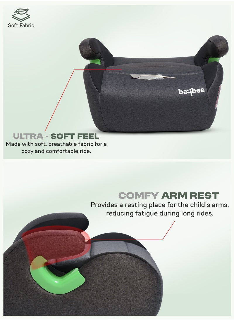 BAYBEE - Baybee Baby Booster Car Seat without Isofix Portable Lightweight Travel Car Booster Seat with Comfort, Compact and Easy to Use | Suitable for Toddler 4-12 Years Boys Girls-Grey - Image 1