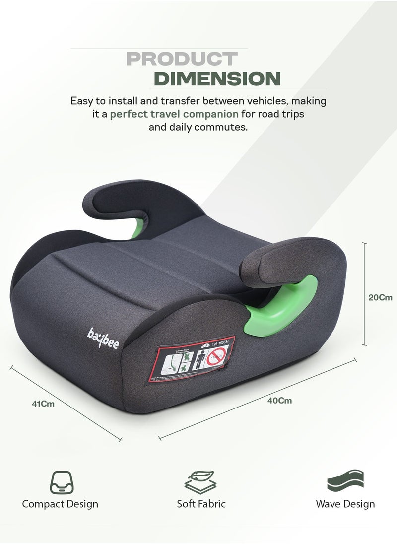 BAYBEE - Baybee Baby Booster Car Seat without Isofix Portable Lightweight Travel Car Booster Seat with Comfort, Compact and Easy to Use | Suitable for Toddler 4-12 Years Boys Girls-Grey - Image 1