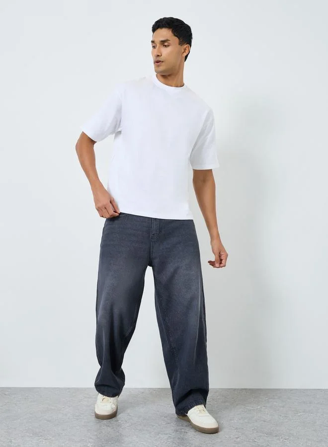 Styli Men Oversized Back Print Terry T-Shirt