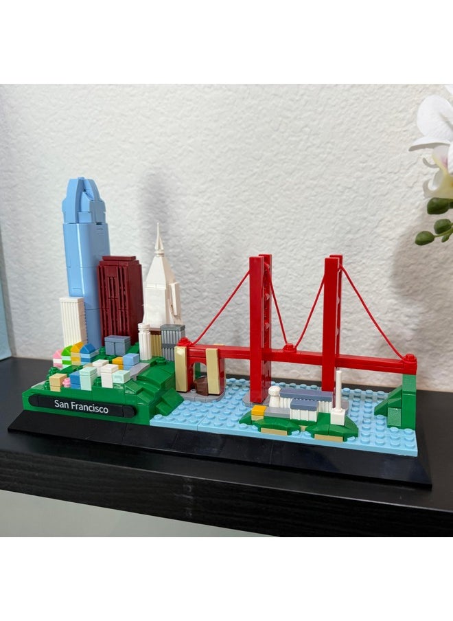 Apostrophe Games Apostrophe Games San Francisco Skyline Building Block Set (459 Pieces) Features Golden Gate Bridge and More - Architecture Landmark Model for Kids and Adults  - Image 2