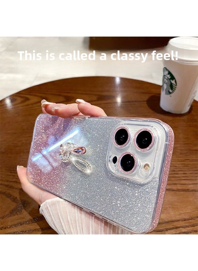 Generic - Suitable For Iphone 16promax Mobile Phone Case Female Ip13 Diamond Rabbit 12promax Gradient Glitter 15-Color:Gradient Green + Long Ears Rabbit-Applicable Model:For Apples 12 - Image 1