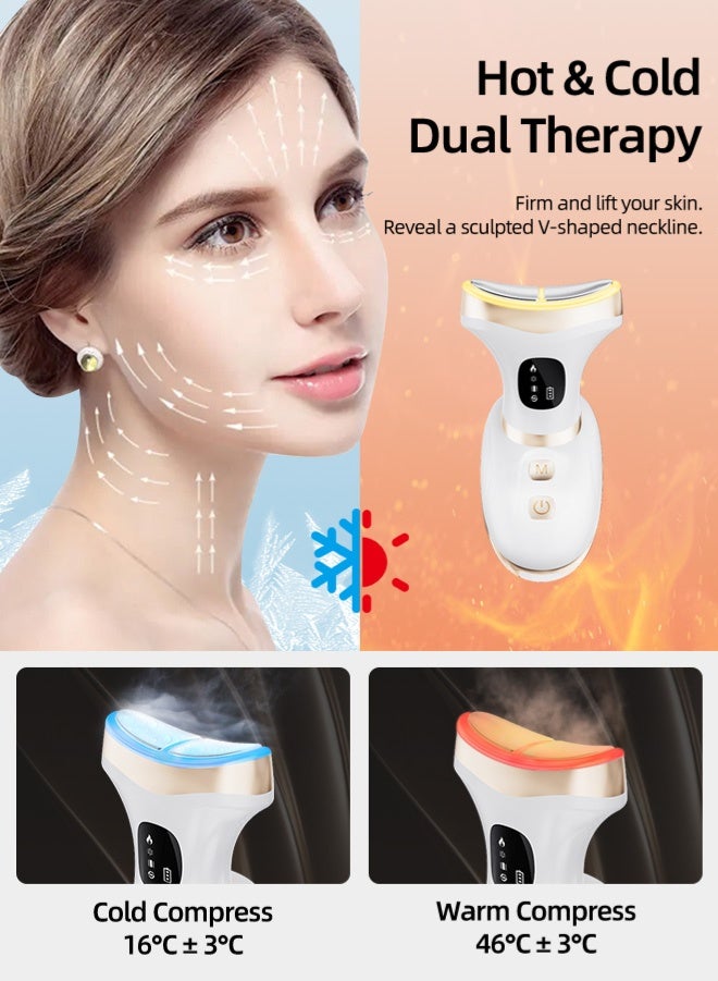 Zcheer Neck Face Beauty Device – Smart Hot & Cold Lifting Massager (46°C Heat + 18°C Instant Cooling), 7 Light Therapy Modes, EMS Microcurrent & High-Frequency Vibration, Auto-Sensing Energy-Saving, 85° Ergonomic Full-Metal Wide Massage Head, Firming & Anti-Wrinkle, Double Chin Removal & Pore Refinement, Anti-Aging Neck & Face Massager, Skin Rejuvenation Beauty, Multiple International Certifications, Full-Body Use. - Image 1