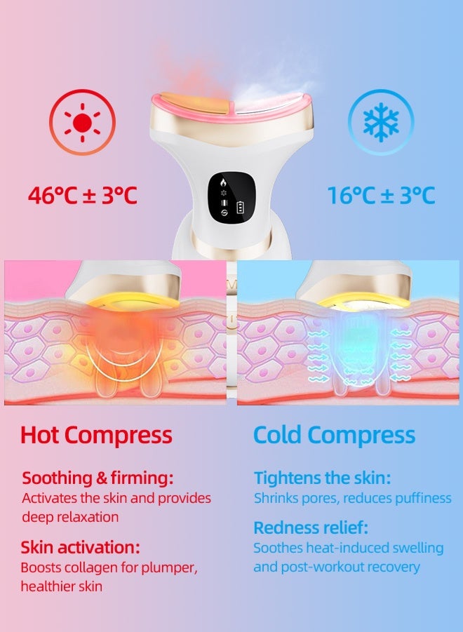Zcheer Neck Face Beauty Device – Smart Hot & Cold Lifting Massager (46°C Heat + 18°C Instant Cooling), 7 Light Therapy Modes, EMS Microcurrent & High-Frequency Vibration, Auto-Sensing Energy-Saving, 85° Ergonomic Full-Metal Wide Massage Head, Firming & Anti-Wrinkle, Double Chin Removal & Pore Refinement, Anti-Aging Neck & Face Massager, Skin Rejuvenation Beauty, Multiple International Certifications, Full-Body Use. - Image 3