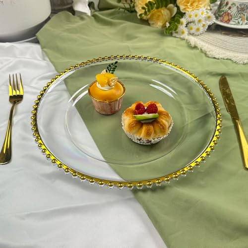 DaCakeWS 13-Inch Acrylic Clear Charger Plates Set of 10pcs - Elegant Decorative Dinner Plates for Wedding Reception, Holiday Party, Family Gathering & Daily Table Setting - Image 4