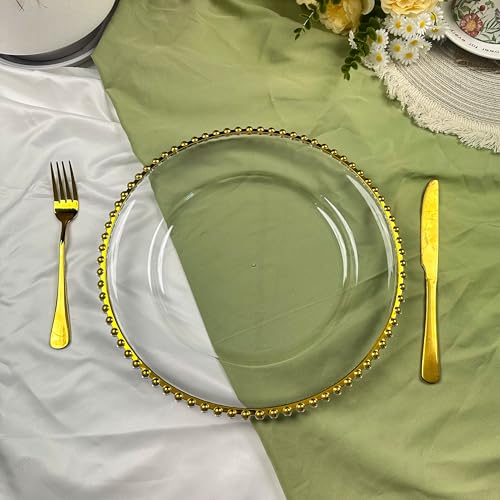 DaCakeWS 13-Inch Acrylic Clear Charger Plates Set of 10pcs - Elegant Decorative Dinner Plates for Wedding Reception, Holiday Party, Family Gathering & Daily Table Setting - Image 2