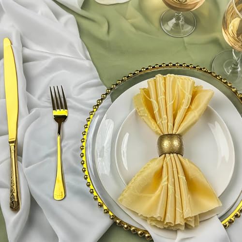 DaCakeWS 13-Inch Acrylic Clear Charger Plates Set of 10pcs - Elegant Decorative Dinner Plates for Wedding Reception, Holiday Party, Family Gathering & Daily Table Setting - Image 5