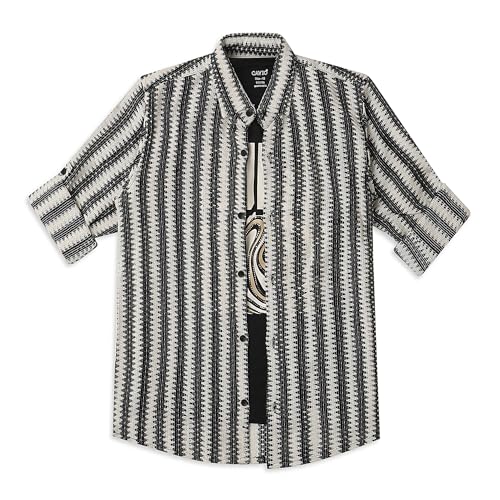 CAVIO Boys Cotton Knited Full Sleeves Striped Shirt with T-Shirt Black - Image 3