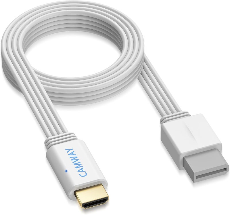 CAMWAY محول Wii إلى HDMI - كابل HDMI ذكر بطول 5 أقدام بدقة 1080P لجهاز Full HD، متوافق مع Wii وWii U وHDTV والشاشات، يدعم جميع أوضاع عرض Wii، توصيل وتشغيل، أبيض - Image 1